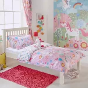 Little Furn. Unicorn Toddler Duvet Cover Set Polyester Cotton Pink