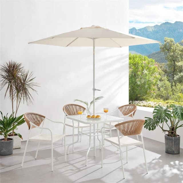 Studio Miami 6 Piece Dining Set - White White One Size