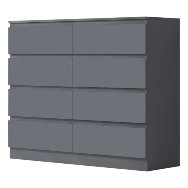 FWStyle FWStyle 8 Drawer Dark Grey Chest Of Drawers Matt Finish Grey One Size Unisex 5056413129192
