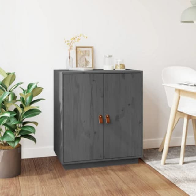 Vidaxl Sideboard Grey 65,5X40X75cm Solid Wood Pine, Grey 820119