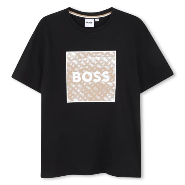 Boss Kids Monogram T-Shirt Black male 8Y