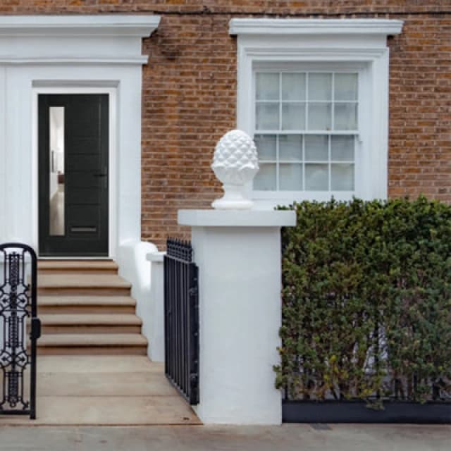 Lacerta Composite Door Monza Black 890mm X 2090mm Open In Left Hand Clear Glass 10 Year Guarantee - Free Delivery & Smart Lock