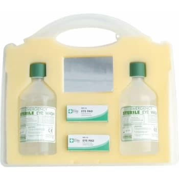 Eye Wash Cabinet C/W 2X500ML + Eye Pads - Tuffsafe