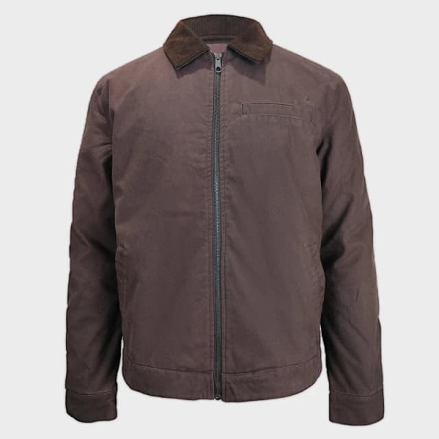 Jack Wills Mens Stone Canvas Wind Resistant Cotton Long Sleeve Varsity Jacket Black Coffee male S