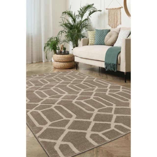 Homemaker Newport Lattice Rug Natural Persian Rugs 600x200cm Beige 40549769000