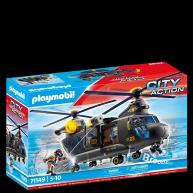 Playmobil City Action Tactical Police Twin-Prop Helicopter Playset PLAY-71149