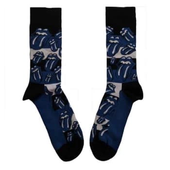 The Rolling Stones - Blue Tongues Unisex UK Size 7 - 11 Ankle Socks - Blue