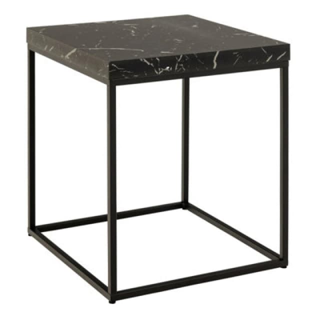 Furniture To Go Barossa Coffee Table With Black Marble Marquina Top & Black Steel Base 40Cm