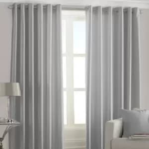 Fiji Faux Silk Eyelet Curtains Steel, Steel / 168 x 229cm