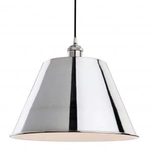 1 Light Dome Ceiling Pendant Brushed Chrome, E27