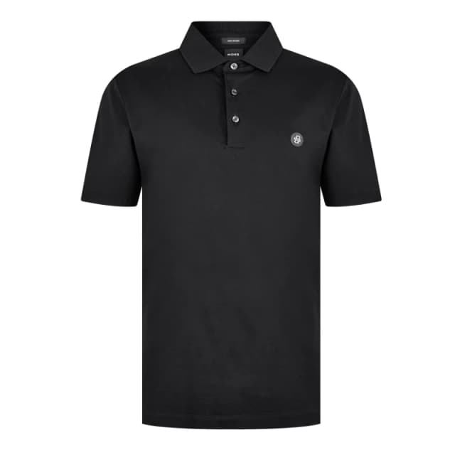 Boss Mens C Parris Polo Signature Monogram Shirt Black 001 male Medium