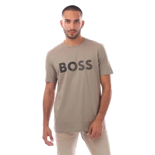 Boss Large Logo T-Shirt Beige male S