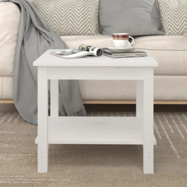 Vidaxl Coffee Table White 50X50X45cm Solid Wood Pine