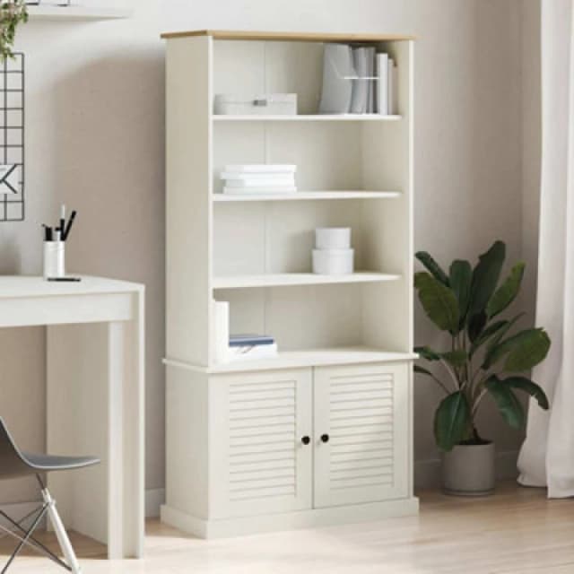 Vidaxl Bookcase Vigo White 85X35X170 Cm Solid Wood Pine