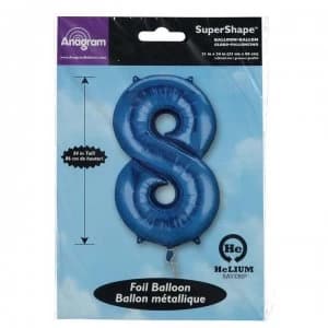 Partymor Shape 8 Foil Balloon - Blue