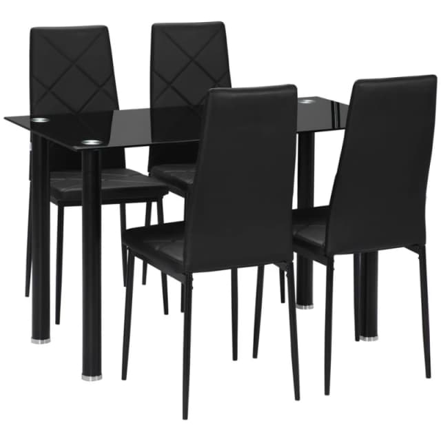HOMCOM Dining Table Set for 4, Modern Kitchen Table and Chairs with Padded Seat - Homcom 5056725383985