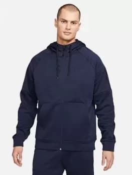 Nike Train Therma Full Zip Sweat Hoodie - Navy/Black, Size S, Men
