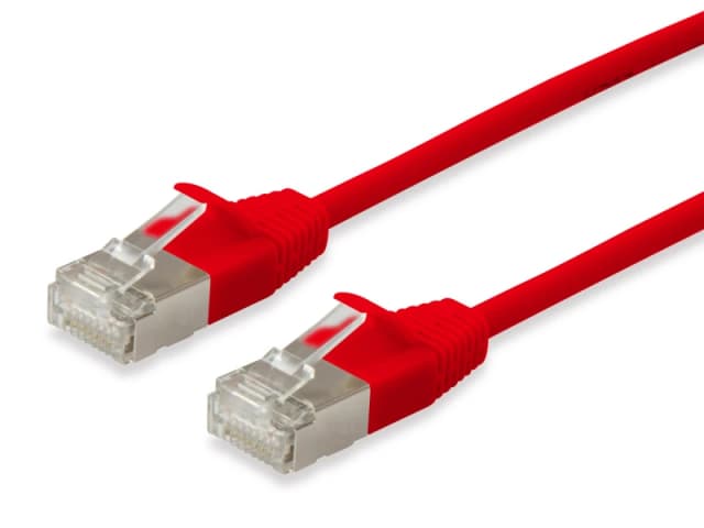 Equip Cat.6A F/FTP Slim Patch Cable. 1m. Red