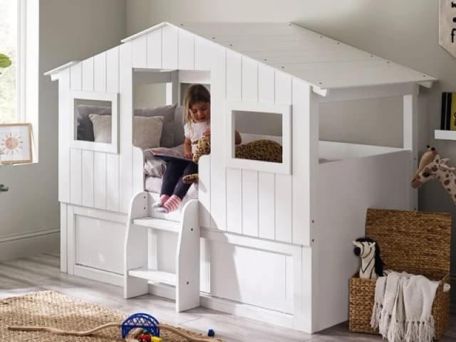 Julian Bowen Acorn White Wooden Mid Sleeper Bed Frame - 3ft Single