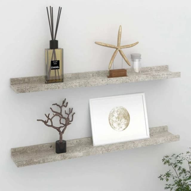VIDAXL Wall Shelves 2 pcs Concrete Grey 60x9x3cm Vidaxl 8720286418017