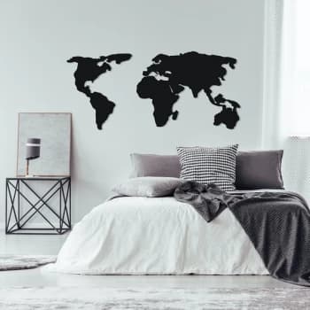World Map 2 - Black Decorative Metal Wall Accessory