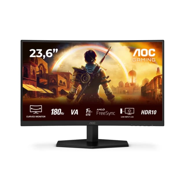 AOC C24G42E Full HD 24" Curved VA WLED Gaming Monitor - Black & Red, Black,Red 4038986142625
