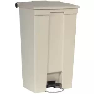 Rubbermaid Industrial pedal bin, capacity 87 l, with roller, beige
