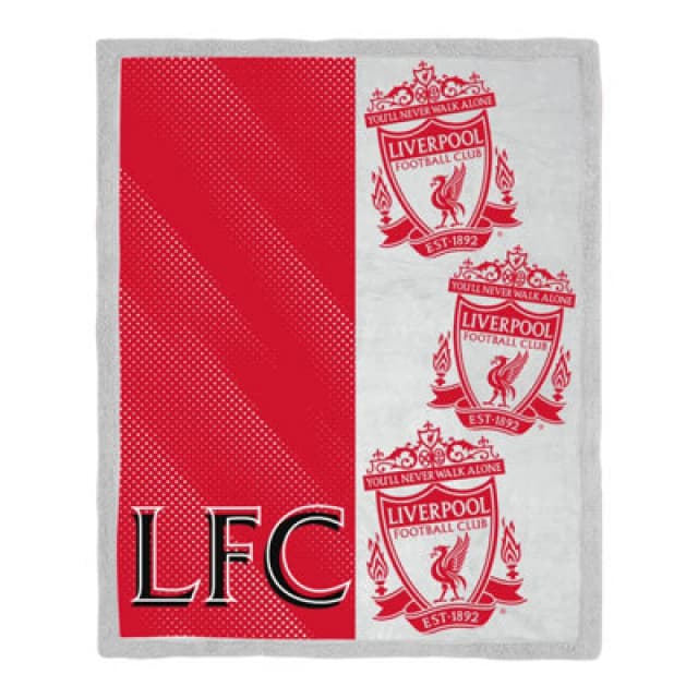 Liverpool Fc Crested Sherpa Fleece Blanket