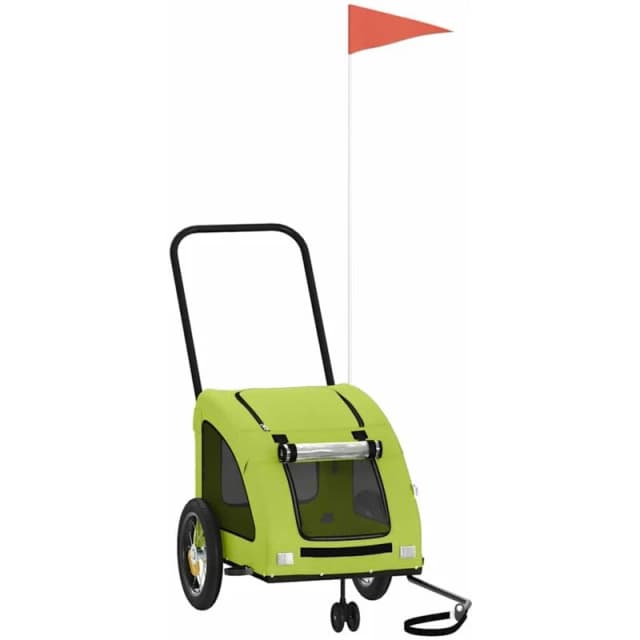 VIDAXL Pet Bike Trailer Green Oxford Fabric and Iron Vidaxl 93976