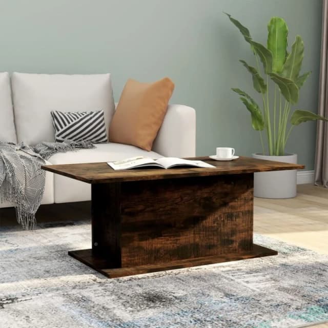 VIDAXL Coffee Table Smoked Oak 102x55.5x40cm Engineered Wood Vidaxl 8720286837764