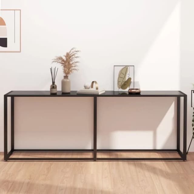 VIDAXL Console Table Black 200x35x75.5cm Tempered Glass Vidaxl 8720286462843