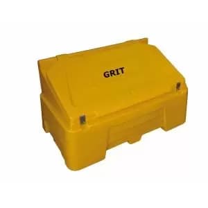 Heavy Duty Polyethylene Grit Bin cw 2x Hasp 400L Yellow GCB400
