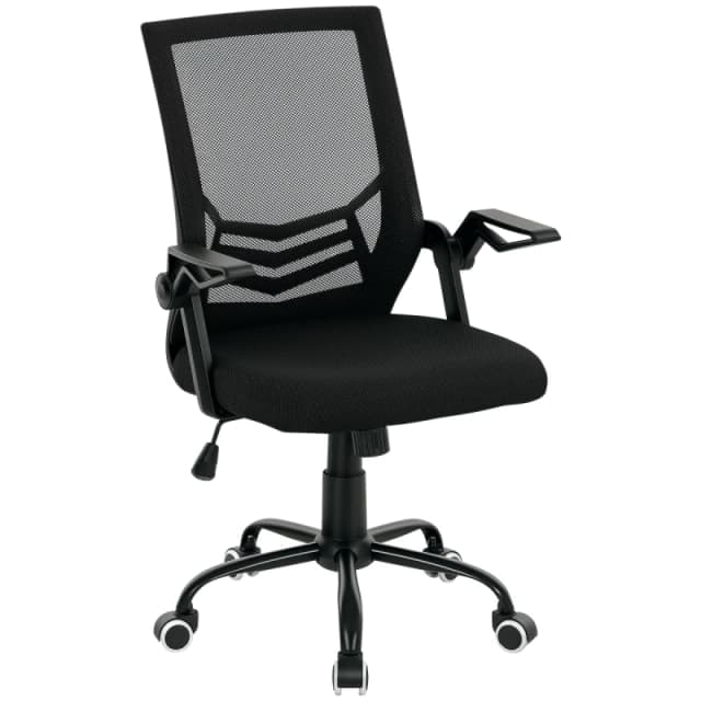 VINSETTO VINSETTO Mesh Swivel Office Chair Task Computer Chair w/ Lumbar Support, Black One Size Unisex 5063603048782