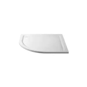 900x760mm Left Hand Offset Quadrant Stone Resin Shower Tray- Pearl