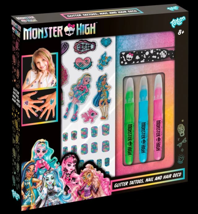 Totum Monster High Glitter Tattoos Size: 1 Pack Multicolor Unisex 1 Pack
