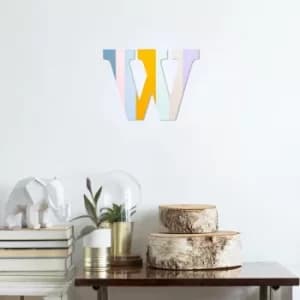 Alphabet W Multicolor Decorative Wooden Wall Accessory