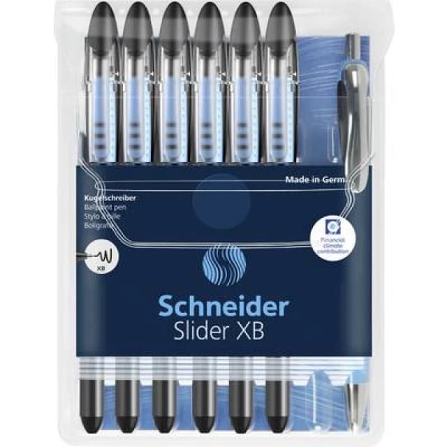 Schneider Schreibgeraete Schneider Schreibgeraete Kugelschreiber Slider Basic XB Rave 6er Etui + Slider Rave XB schwarz 151276 Ballpoint pen N