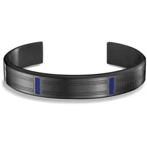 Mens Tommy Hilfiger Black Ion-plated Steel Bangle 2700760