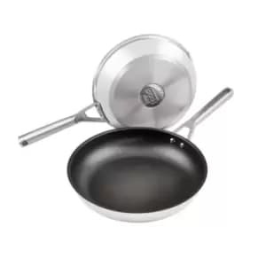 Ninja Foodi Zerostick Stainless Steel 2 Piece 24cm & 28cm Frying Pans C62200UK