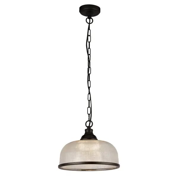 Searchlight Highworth Glass Ceiling Pendant Light - Black