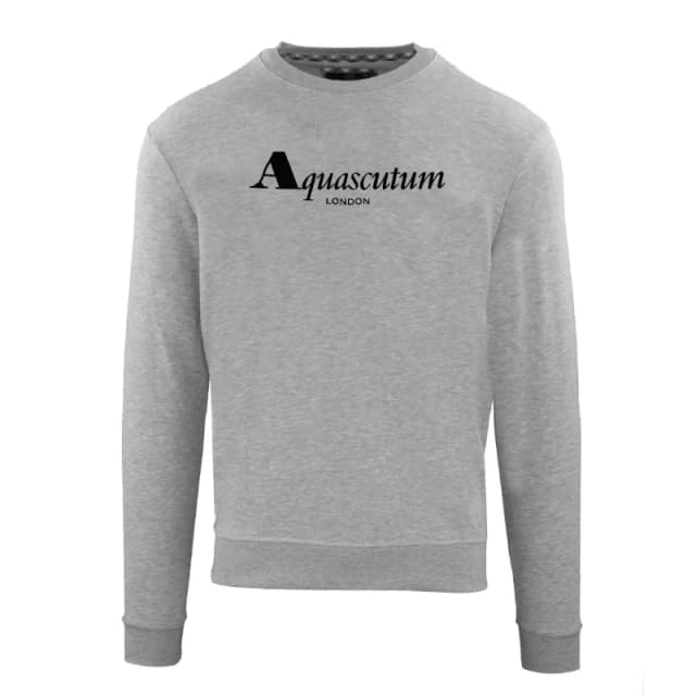 Aquascutum Mens Roundnk Sweat Crew Sweatshirt Grey male Small