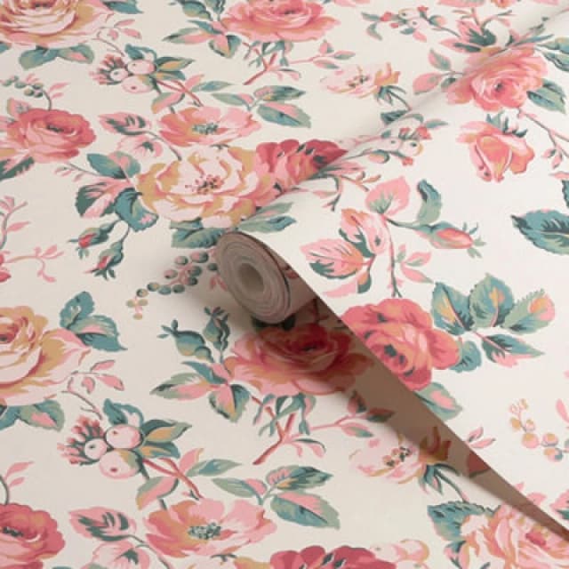 Cath Kidston Garden Rose Autumn Floral Wallpaper Wallpaper One Size Neutral 71742006000