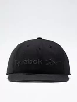 Reebok Classics Vector Flat Peak Cap, Black, Size S-M, Men
