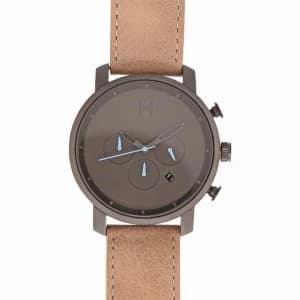 MVMT Chrono Leather Watch - Black/Tan