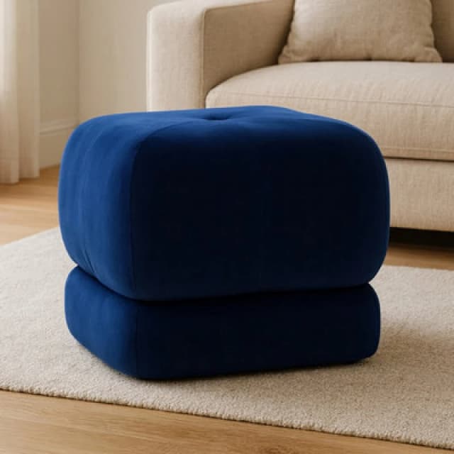 Orsina Kaia Midnight Blue Velvet Stool