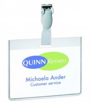 Durable Name Badge 60x90mm Security Fastener Landscape Pack of 25 81