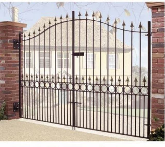 Cannock Gates Balmoral Premium Range Spear Top Tall Bow Top Double Gate - Solid Steel - Fits Gap Of 2438mm X 2082mm High - Primed