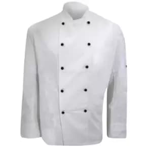 Dennys Mens Lightweight Long Sleeve Chefs Jacket / Chefswear (L) (White)