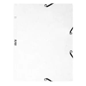 Exacompta Elasticated 3 Flap Folder A4, 400gsm, White, Pack of 25