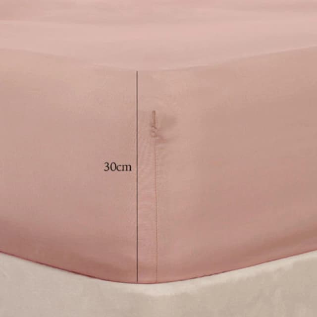 OHS OHS Plain Bed Sheet Microfibre Deep Fitted Soft in Pink Size: Double Fitted Pink Double Fitted Unisex 5027434198924